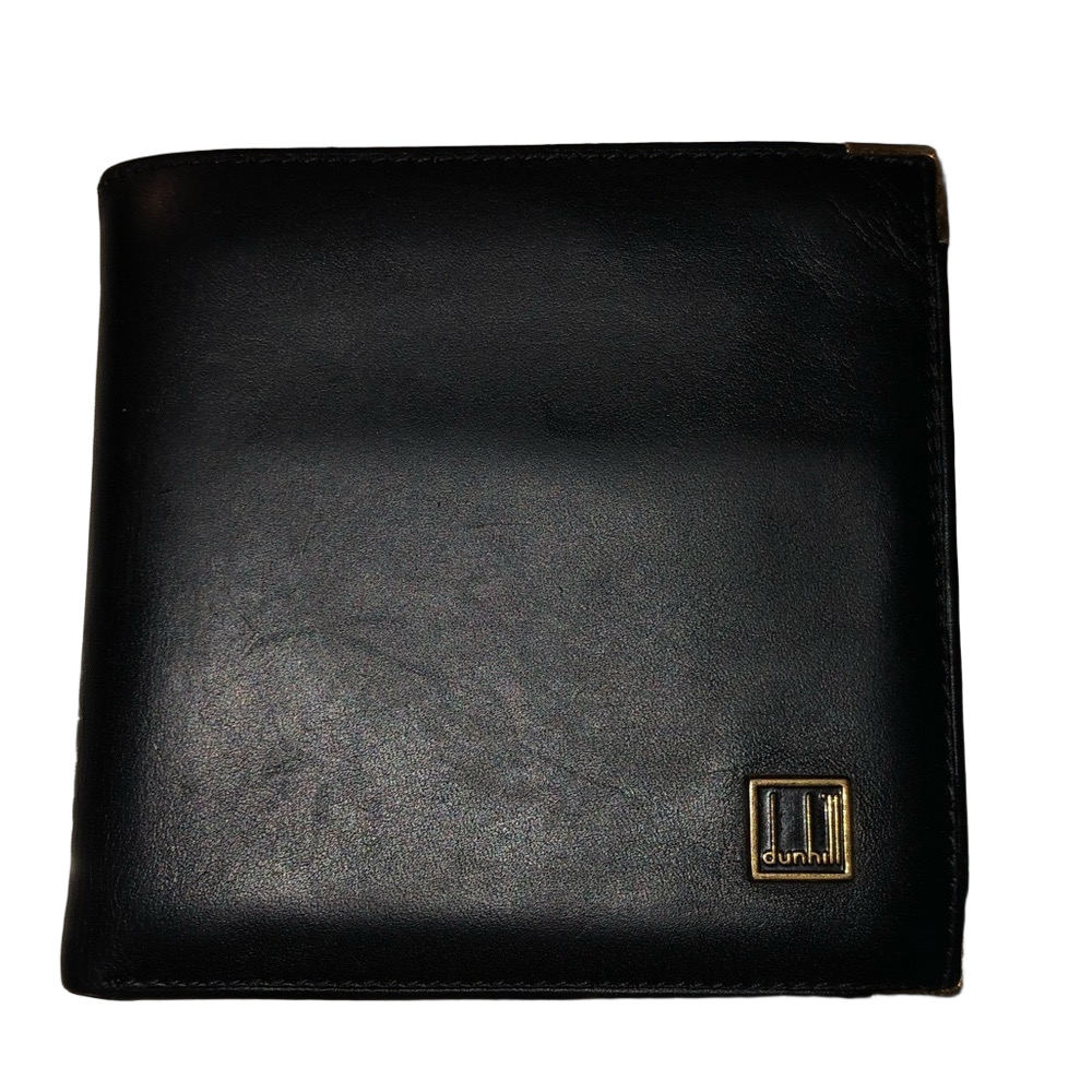 Dunhill Men's Bifold Long Bill Wallet Black Leather
